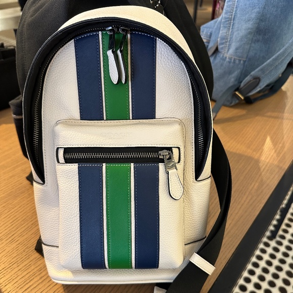 NWT! Coach CBI39 Men’s West Pack In Signature Canvas With Varsity Stripe - Picture 1 of 8